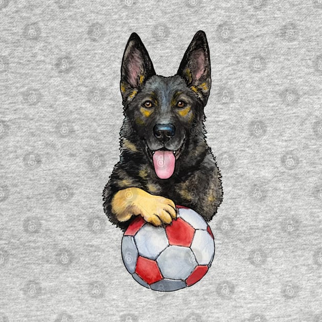 German Shepherd Soccer Ball by Noewi